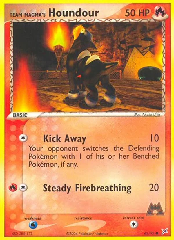 Team Magma's Houndour card in English