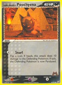 Team Magma's Poochyena card in English