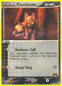 Team Magma's Poochyena card in English