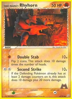 Team Magma's Rhyhorn card in English