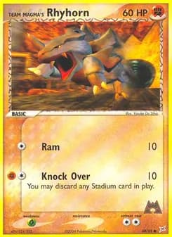 Team Magma's Rhyhorn card in English