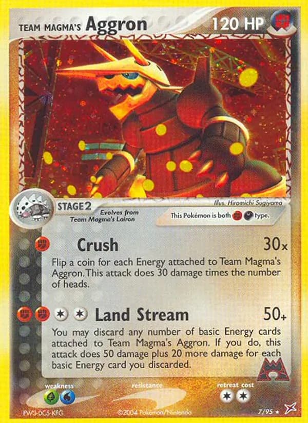 Team Magma's Aggron card in English