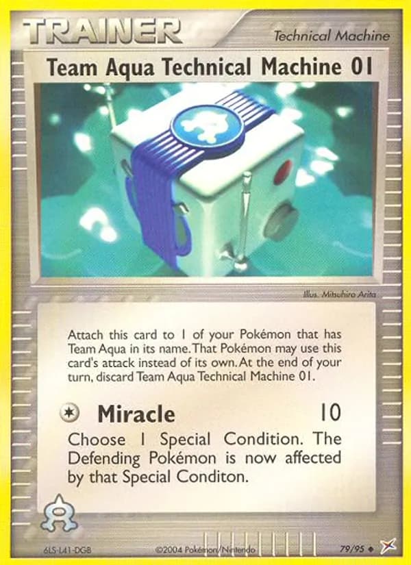 Team Aqua's Technical Machine 01 card in English