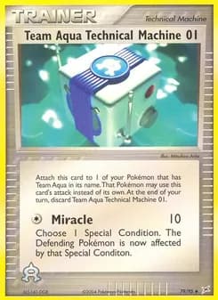 Team Aqua's Technical Machine 01 card in English