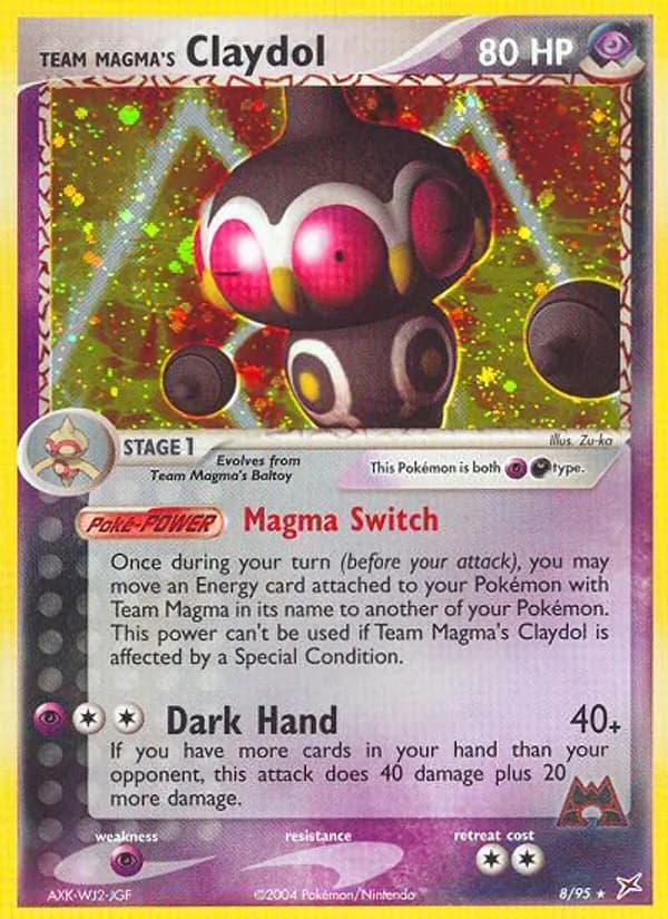 Team Magma's Claydol card in English