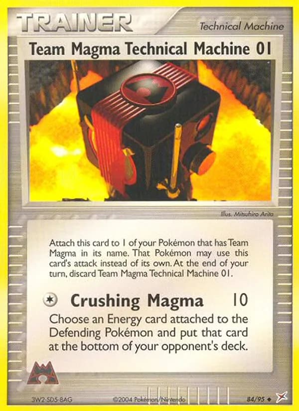 Team Magma's Technical Machine 01 card in English
