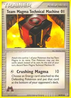 Team Magma's Technical Machine 01 card in English