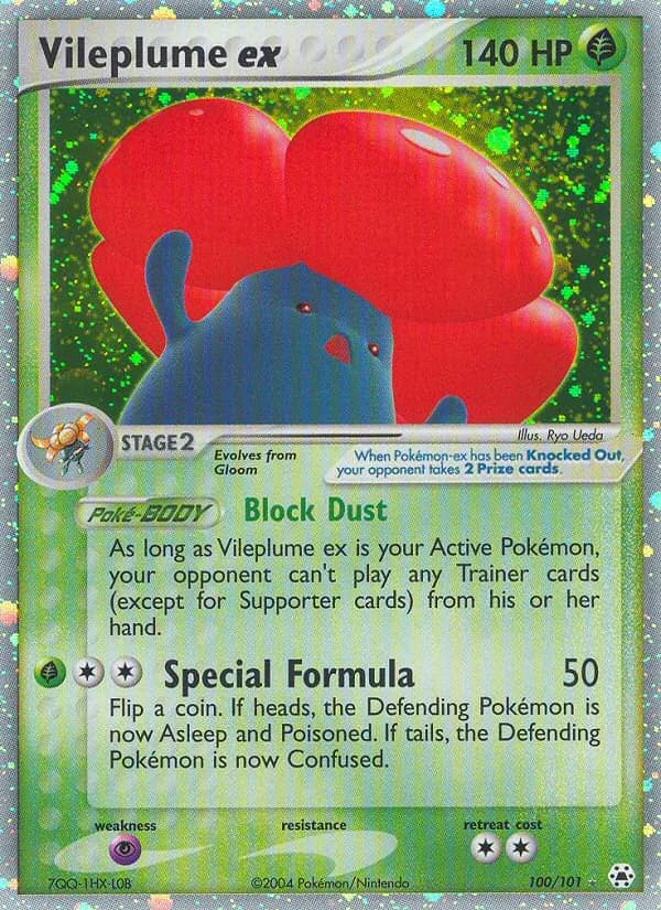 Vileplume ex card in English
