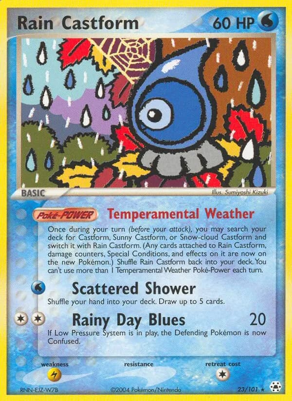 Rain Castform card in English
