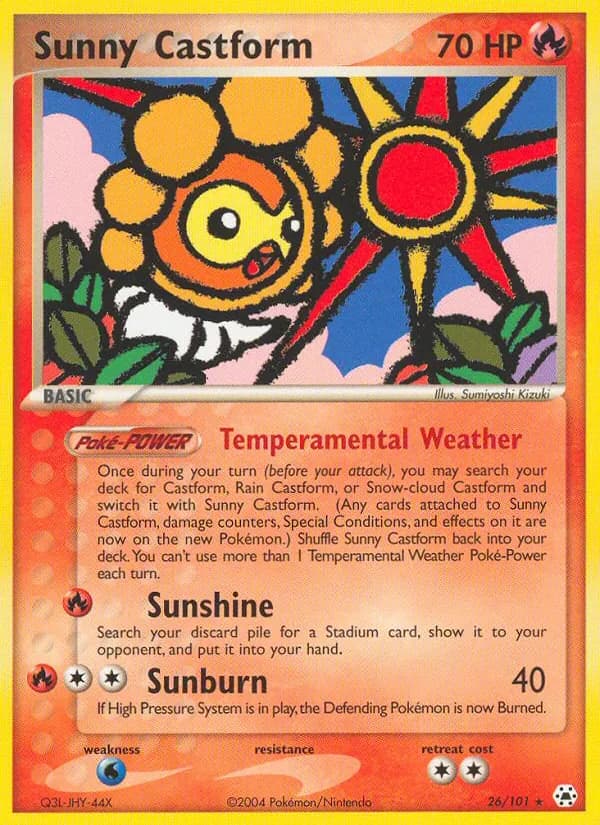 Sunny Castform card in English
