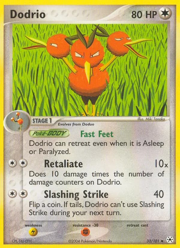 Dodrio card in English