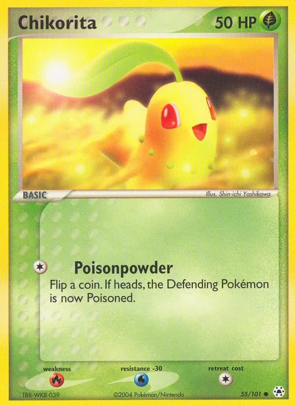 Chikorita card in English