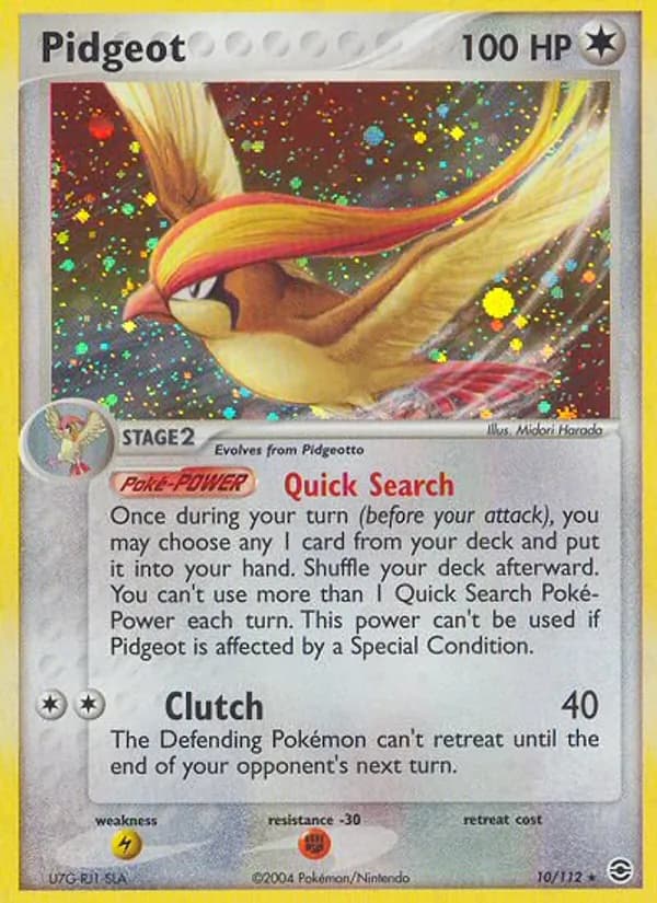 Pidgeot card in English