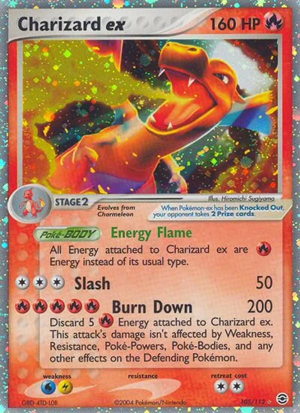 Charizard ex card in English