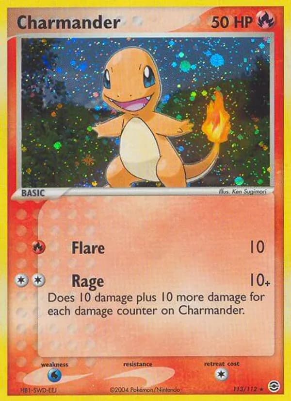 Charmander card in English