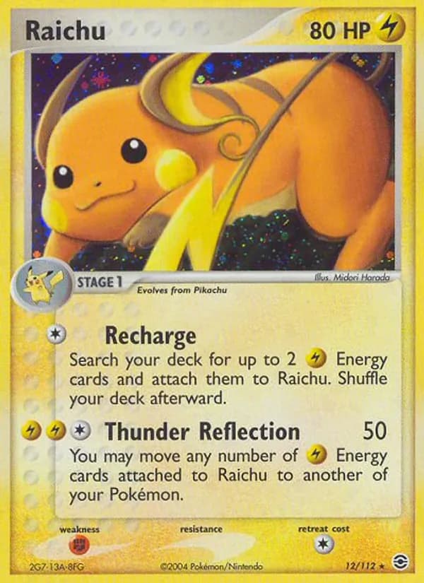 Raichu card in English