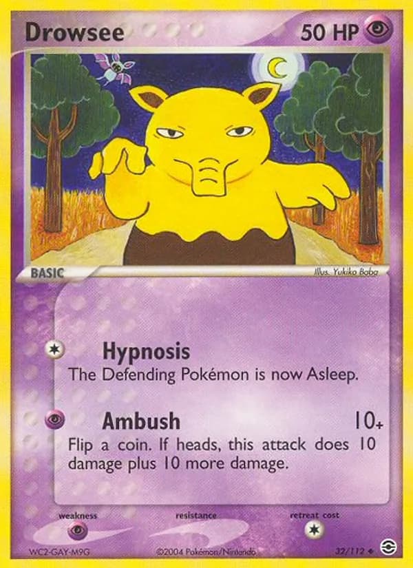 Drowzee card in English