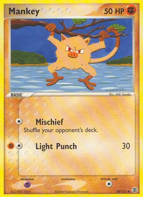 Mankey card in English
