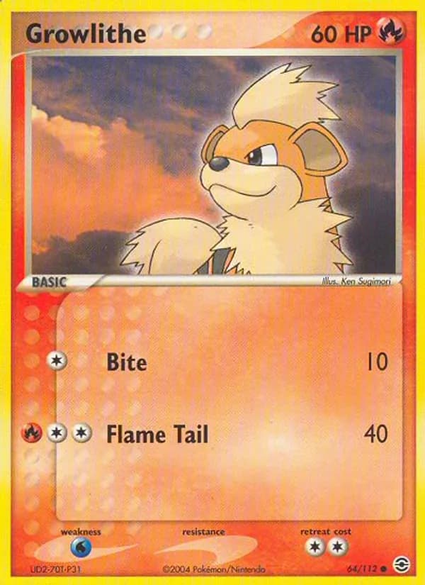 Growlithe card in English