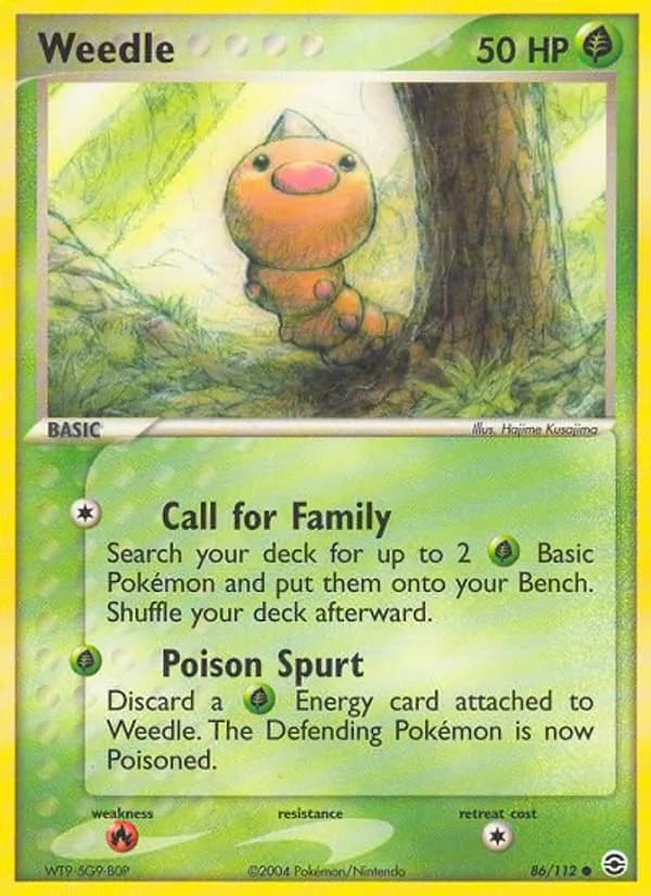 Weedle card in English