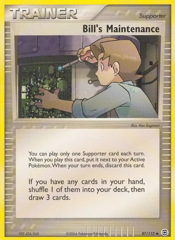 Bill's Maintenance card in English