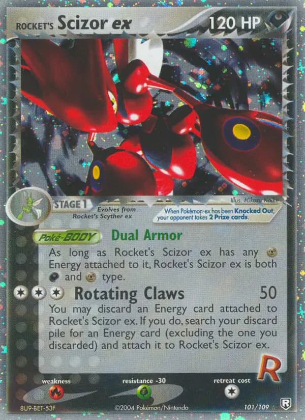 Rocket's Scizor ex card in English