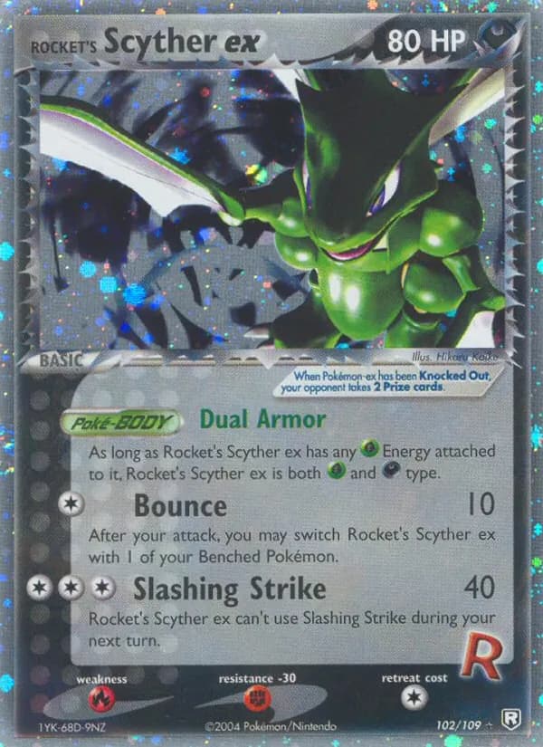 Rocket's Scyther ex card in English