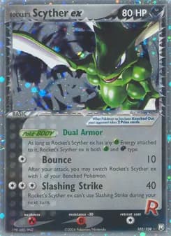 Rocket's Scyther ex card in English
