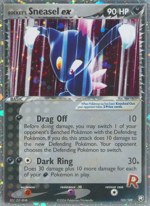 Rocket's Sneasel ex card in English