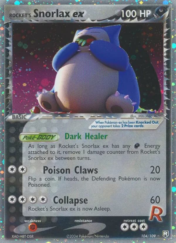 Rocket's Snorlax ex card in English