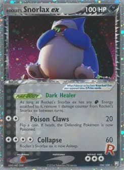 Rocket's Snorlax ex card in English