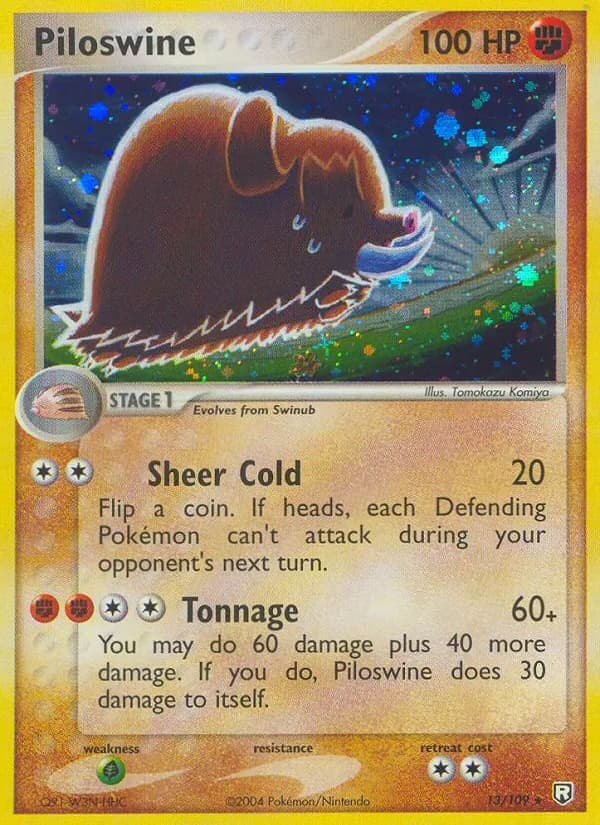 Piloswine card in English