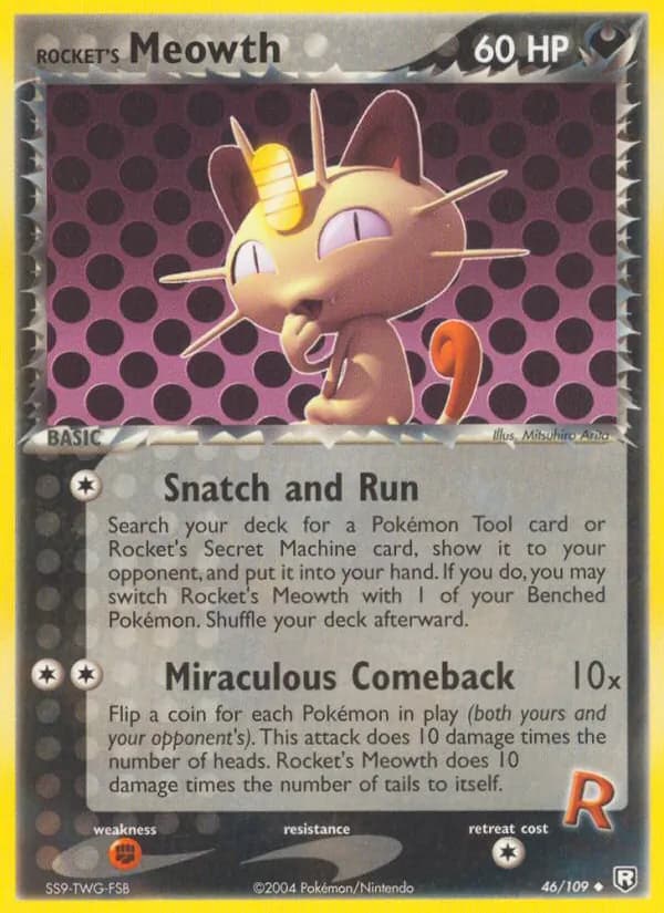 Rocket's Meowth card in English