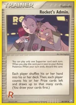 Rocket's Admin. card in English