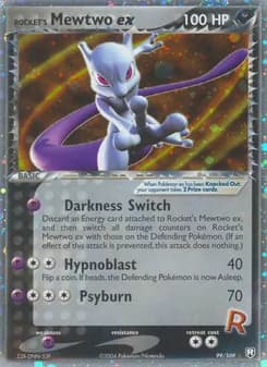Rocket's Mewtwo ex card in English