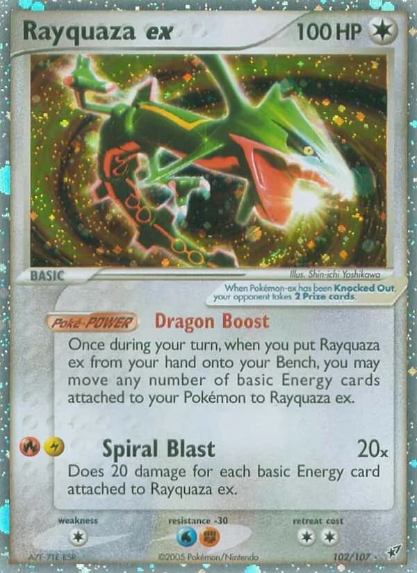 Rayquaza ex card in English
