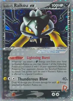 Rocket's Raikou ex card in English