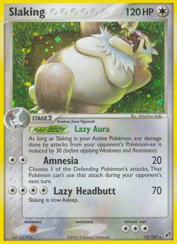 Slaking card in English