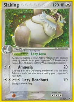 Slaking card in English