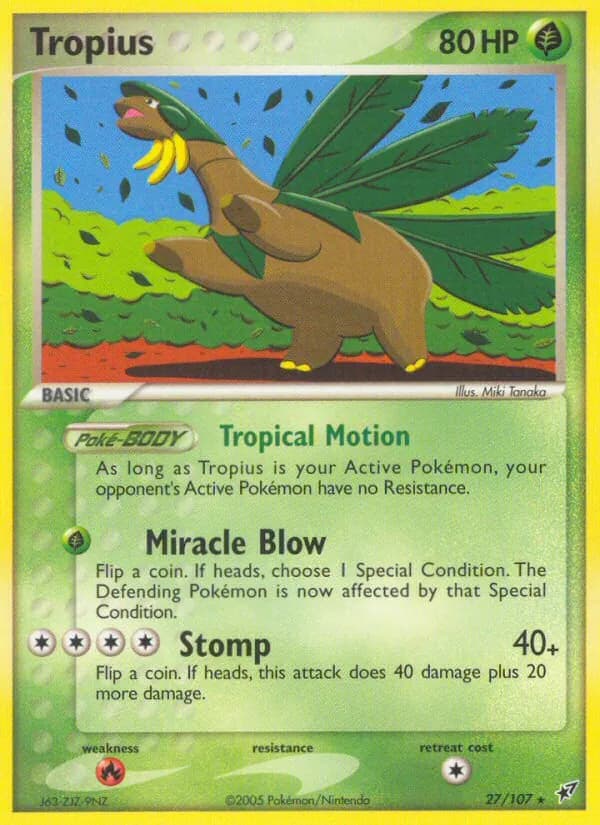 Tropius card in English