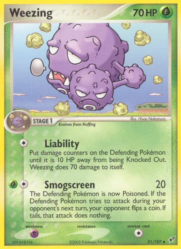 Weezing card in English