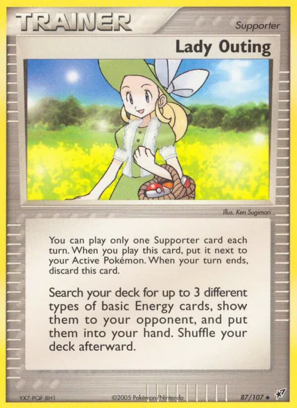 Lady Outing card in English