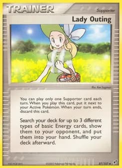 Lady Outing card in English