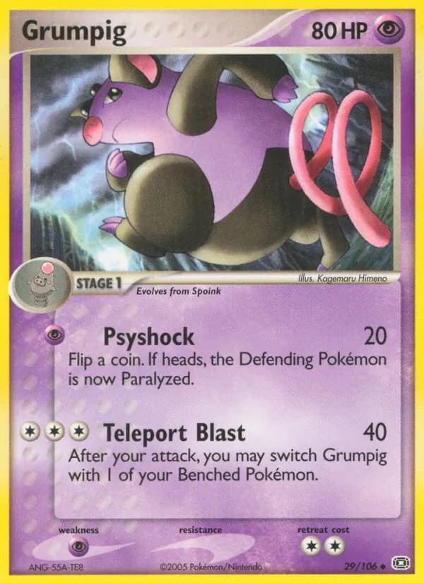 Grumpig card in English