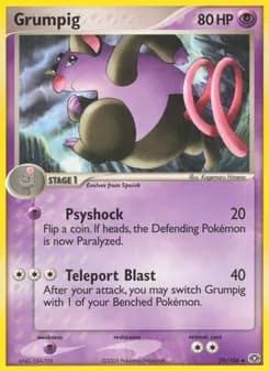 Grumpig card in English
