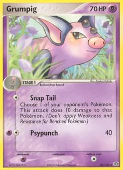 Grumpig card in English
