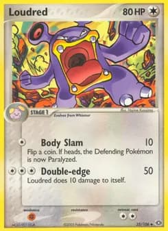 Loudred card in English