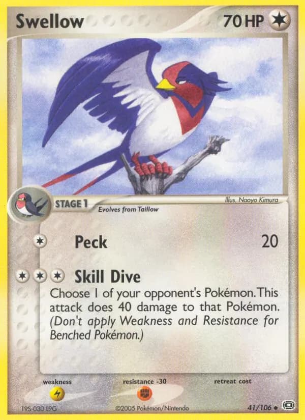 Swellow card in English