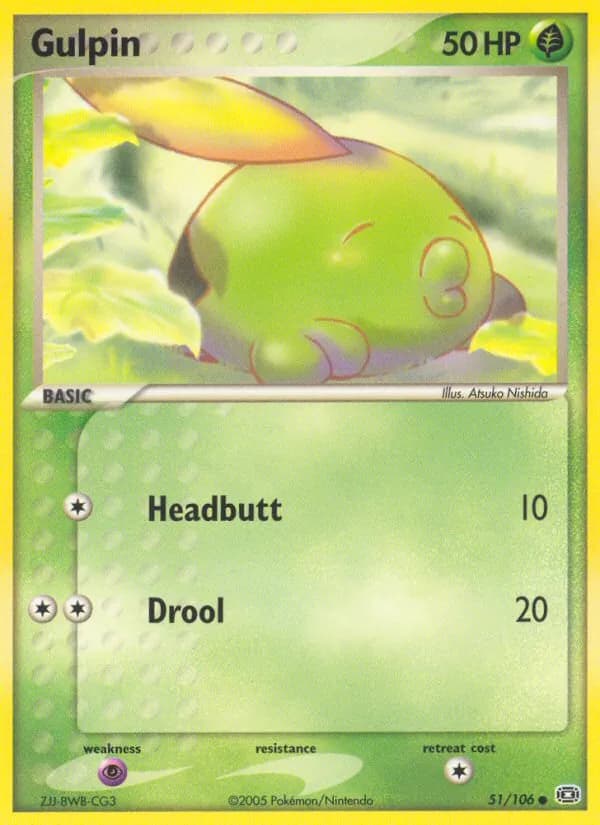Gulpin card in English