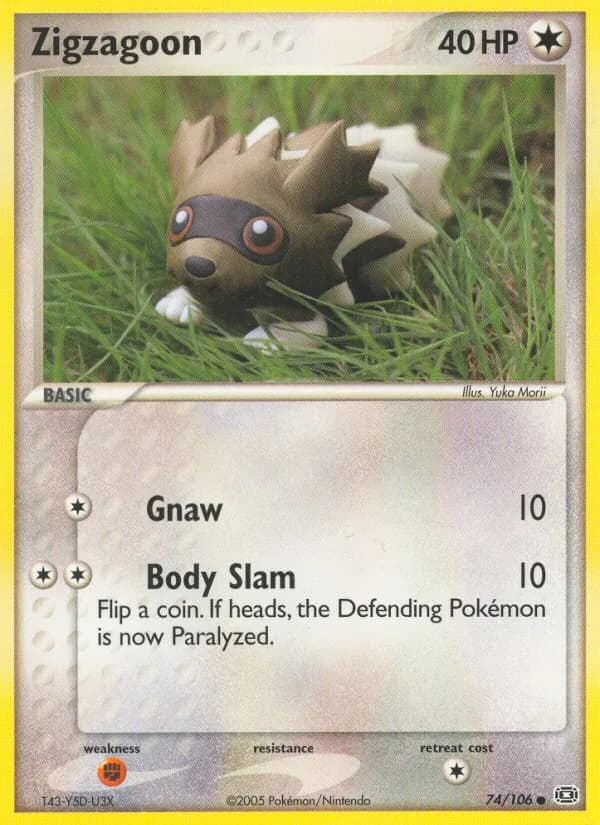 Zigzagoon card in English